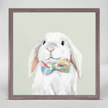 Load image into Gallery viewer, Pastel Plaid Bow-Tie Bunny Mini Framed Canvas