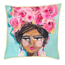 Load image into Gallery viewer, She is Fierce - Floral Crown Pillow