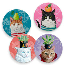 Load image into Gallery viewer, Tres Chic Cats Coaster Set