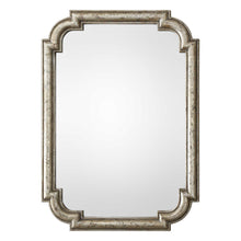 Load image into Gallery viewer, Solid Wood Frame Distressed Silver Leaf Mirror
