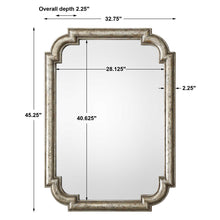 Load image into Gallery viewer, Solid Wood Frame Distressed Silver Leaf Mirror
