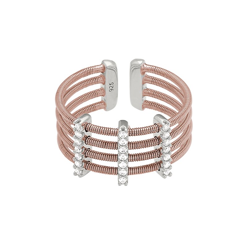 Bella Cavo Sterling Silver rose Gold Multi Cable Ring