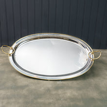 Load image into Gallery viewer, Silver Tray with Gold Circle Handles
