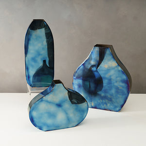 Flamed Blue Vases - 2 sizes