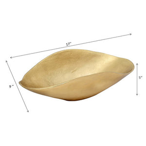 Gold Metal Oval Bowl