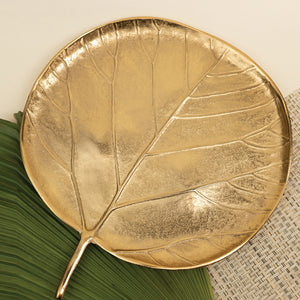 Gilded Round Leaf Tray