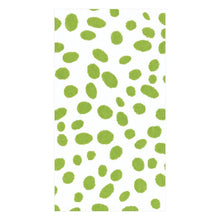 Load image into Gallery viewer, Caspari Green Spots Linen Napkins/Guest Towels
