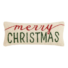 Load image into Gallery viewer, Merry Christmas Hooked Oblong Accent Pillow - 20 x 8
