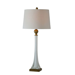 Milky White Table Lamp w/Gold Base