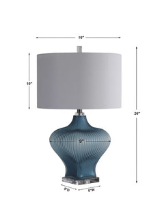 Frosted Turquoise Glass Lamp