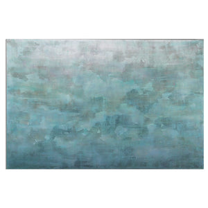Hand Painted Canvas with Soothing Turquoise Tones
