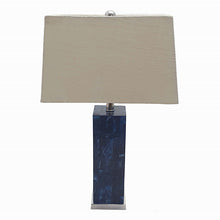 Load image into Gallery viewer, Square Blue Pillar Table Lamp
