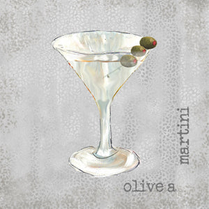 Olive a Martini Coasters - Set of 4