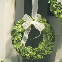 Load image into Gallery viewer, Boxwood Wreath with Cream Ribbon - 6&quot;

