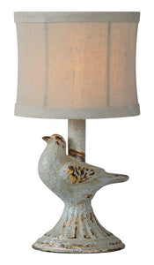 Cottage Blue Robin Small Table Lamp