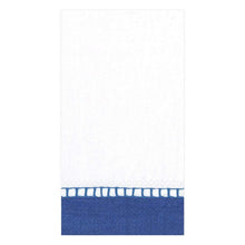 Load image into Gallery viewer, Caspari Linen Border Paper Cocktail Napkins/Guest Towels in Marine Blue-
