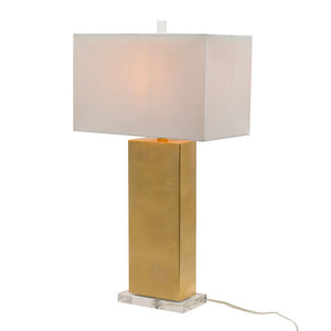 Rectangular Gold Metal with Crystal Accents Table Lamp