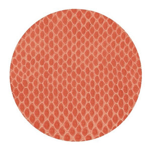 Caspari Round Snakeskin Felt-Backed Coasters in Coral - 8 Per Box