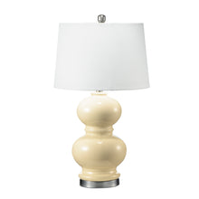 Load image into Gallery viewer, Buttery Yellow &amp; Crisp Ivory Ceramic Table Lamp
