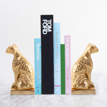 Load image into Gallery viewer, Gold Leopard Bookends
