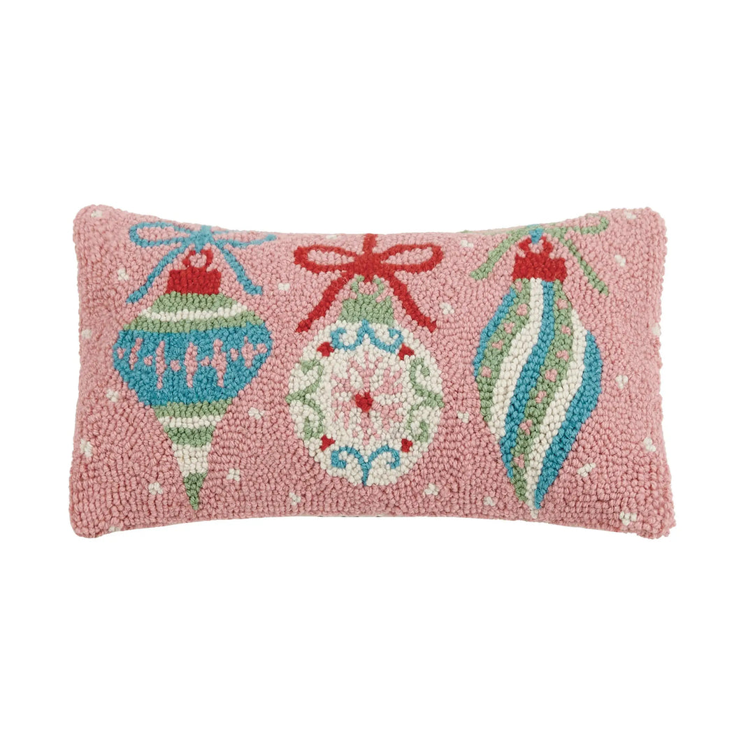 Christmas Fun Ornaments Hook Lumbar Pillow - 16 x 9