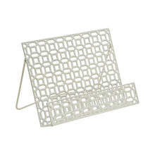 Load image into Gallery viewer, White Metal Geometric Cookbook Stand

