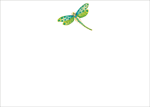 Caspari Jeweled Dragonfly Blank Foil Correspondence Cards - 20 Cards & 20 Envelopes