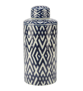Tall Blue & White Ceramic Ginger Jar/Vase