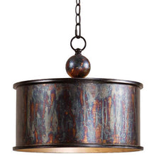 Load image into Gallery viewer, Oxidized Bronze Finish Drum Pendant Light
