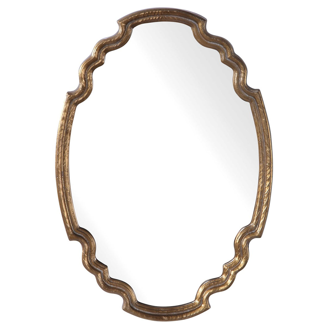 Gold Leaf Oval Mirror