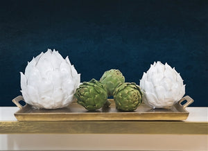 Small Ceramic White Artichoke