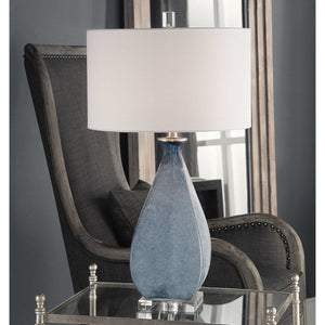 Ocean Blue Glass Table Lamp