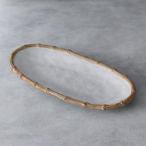 Beatriz Ball VIDA Bamboo Medium Oval Platter - White/Natural