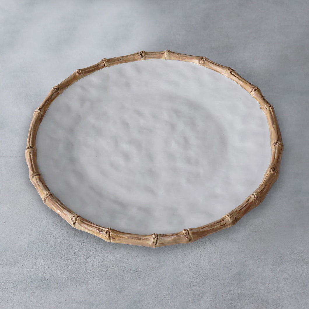 Beatriz Ball VIDA Bamboo Round Platter - White/Natural