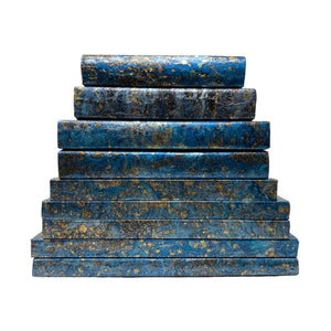 Mottled Blue & Gold Fusion Stacking Books