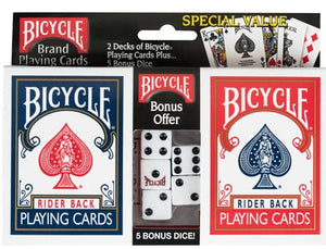 Bicycle Cards - 2 pack with 5 Dice