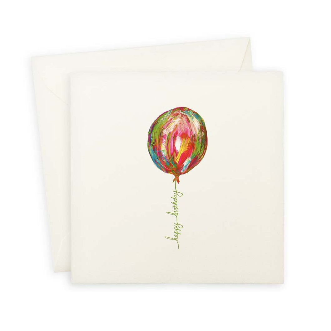 Happy Birthday Balloon Greeting Card - Blank Inside