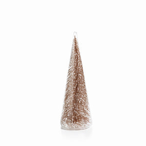 Clear Glass Decorative Tree w/Champagne Glitter