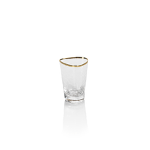 Load image into Gallery viewer, AperitvoTriangular Shot Glass - Clear w/ Gold Rim
