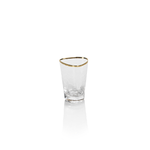 AperitvoTriangular Shot Glass - Clear w/ Gold Rim