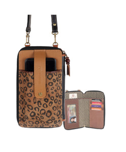 Cheetah Cellphone Crossbody Wallet