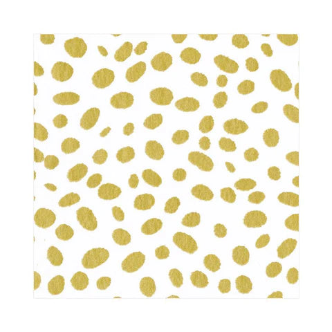 Caspari Spots Paper Cocktail Napkins in Gold - 20 Per Package