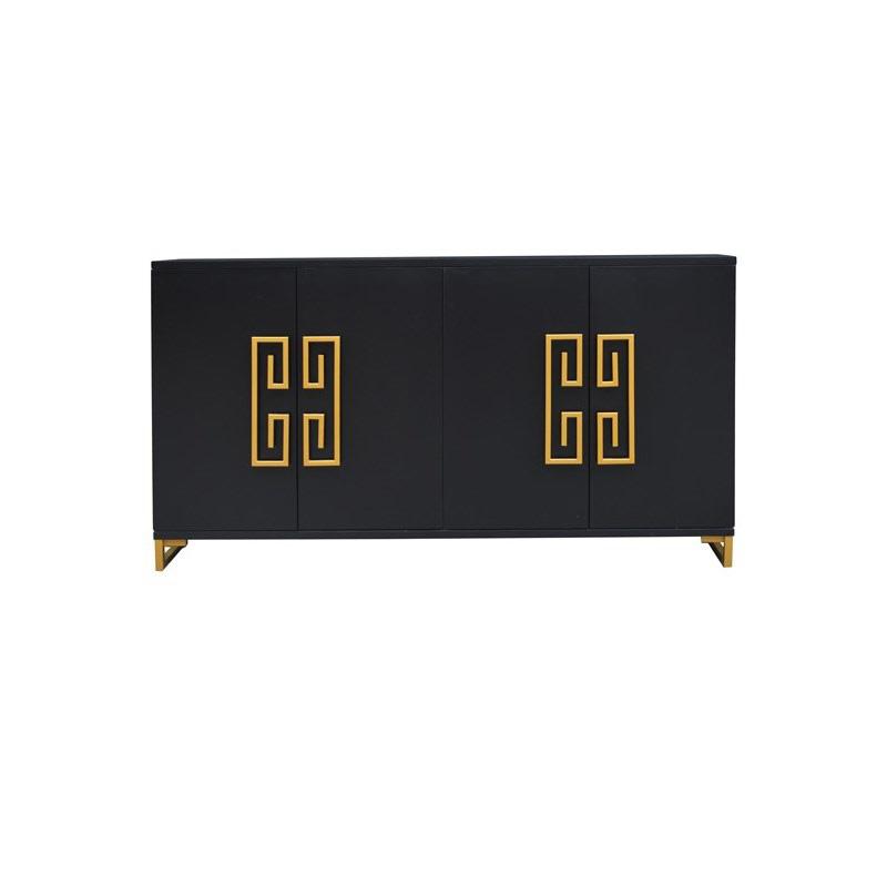 Corinthian Black and Gold Key 4 Door Sideboard