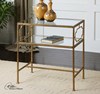 Antique Gold Leaf Forged Iron Side Table