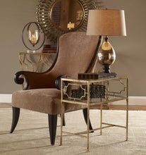 Load image into Gallery viewer, Antique Gold Leaf Forged Iron Side Table
