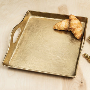 Gilded Square Textured Tray