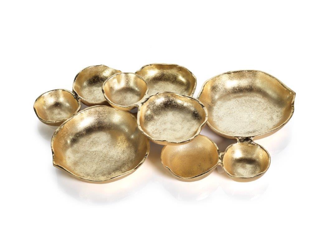 Cluster of Nine Gold Serving Bowls