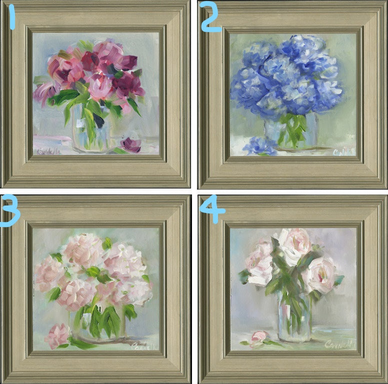 Original Cheryl Connelly Floral Arrangement Oil Paintings - 4 styles