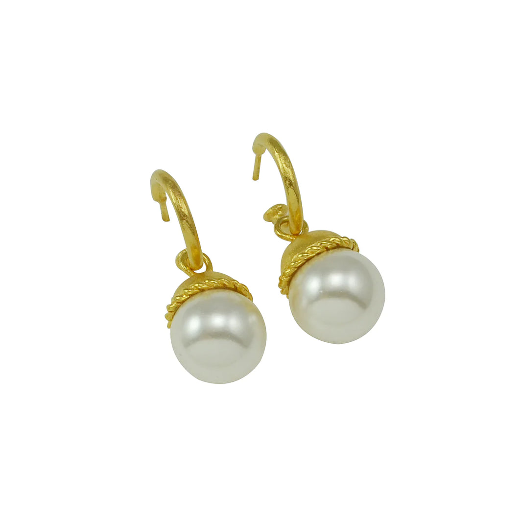 Betty Carre - Savini - Small Gold Hoop with Pearl
