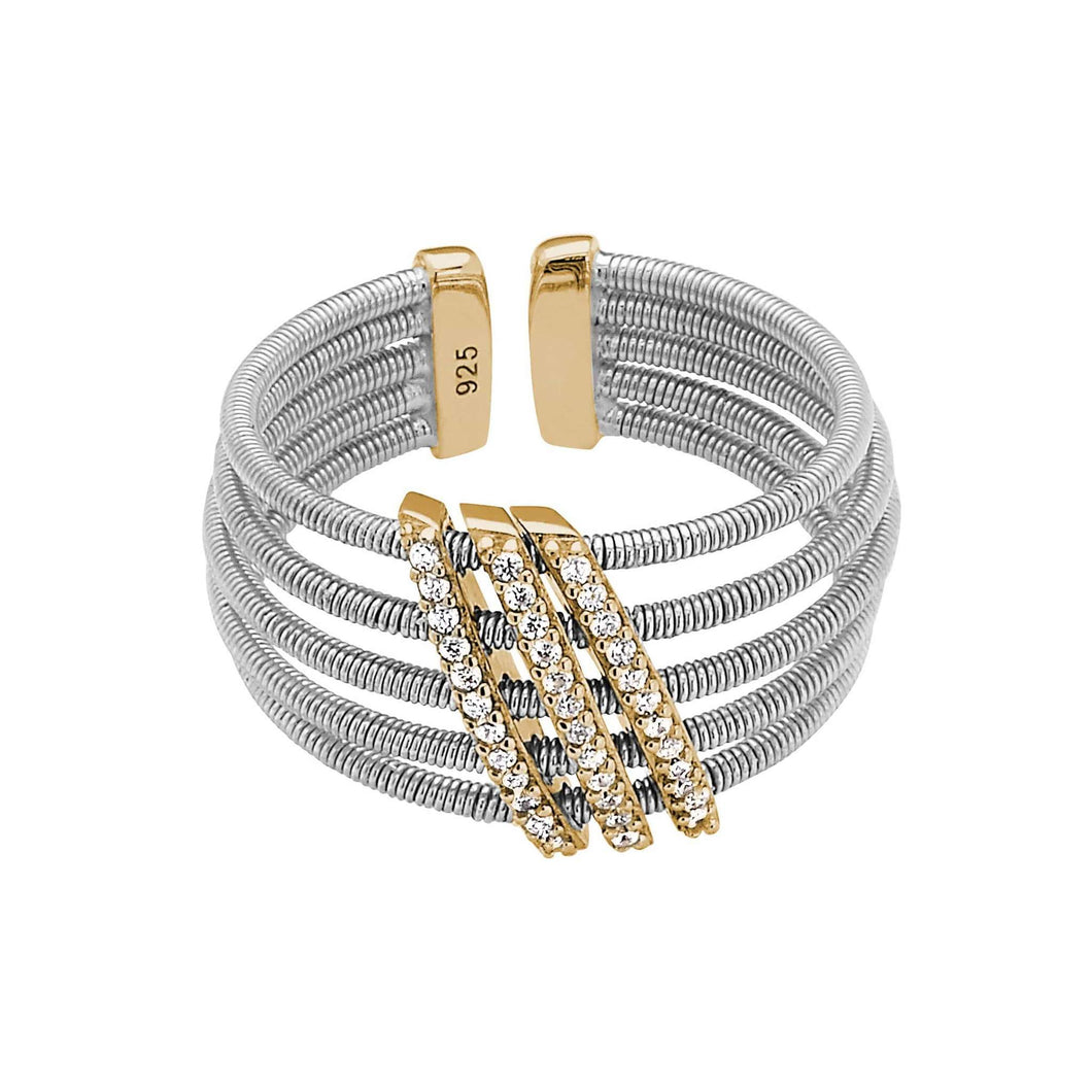 Bella Cavo Steriling Silver Multi Cable Ring